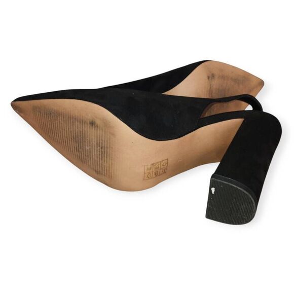 ASOS DESIGN PARSON SLINGBACK HIGH BLOCK HEELS IN BLACK SZ.7 EUC. - Picture 6 of 7